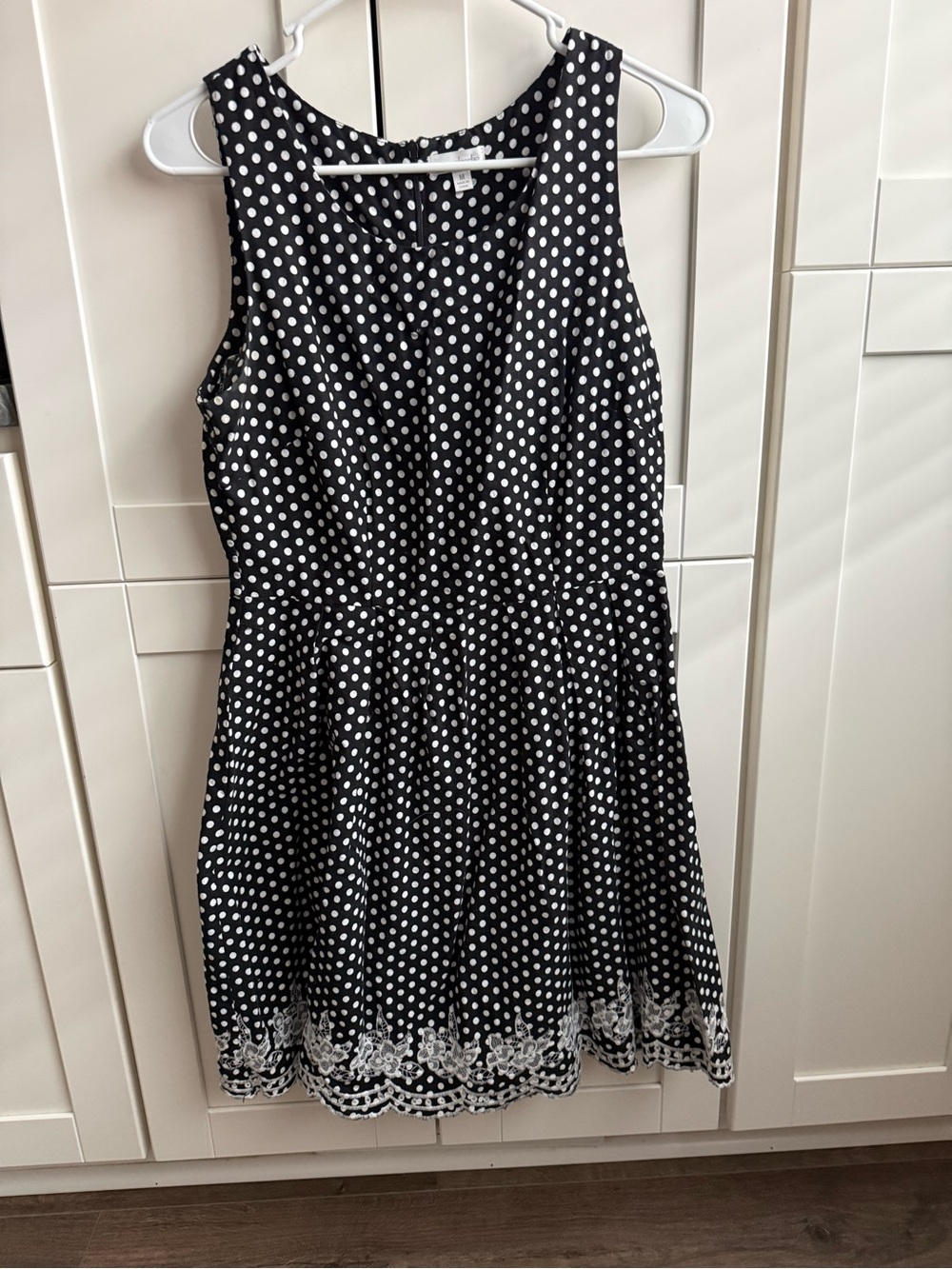 Charming Charlie Black & White Polka Dot Fit-and-Flare Mini Dress